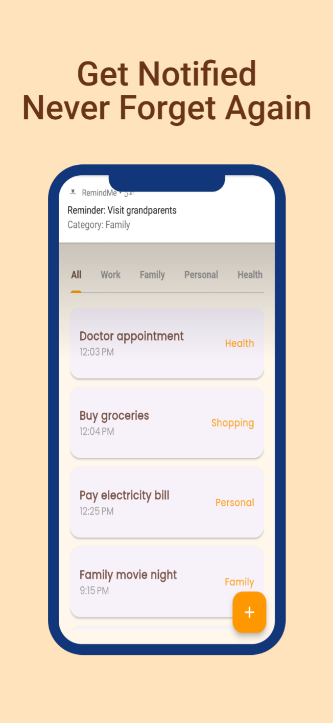 RemindMe app screen 5